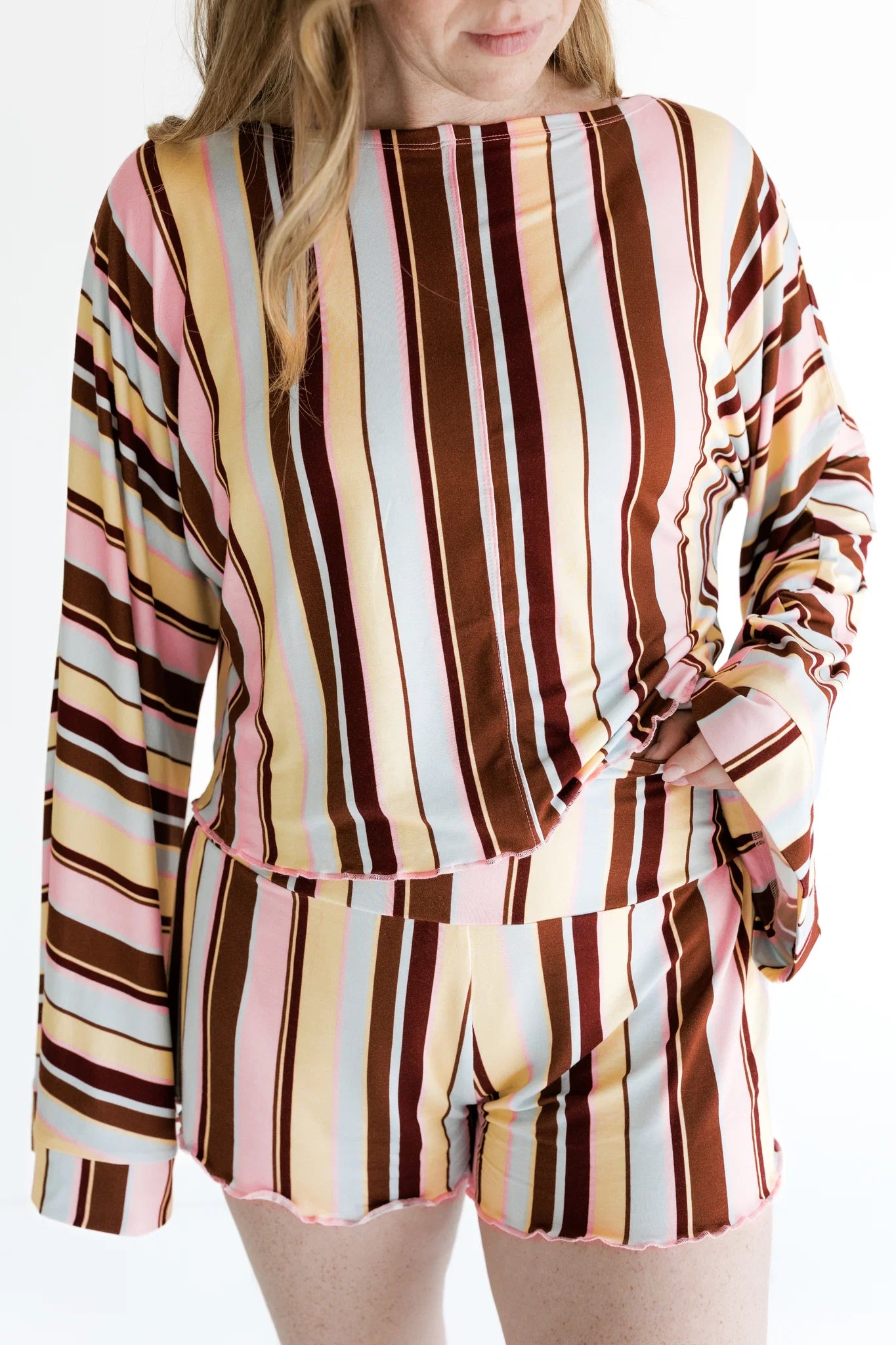 In My Jammers Capri Stripe Women's Relaxed Sleeve Set