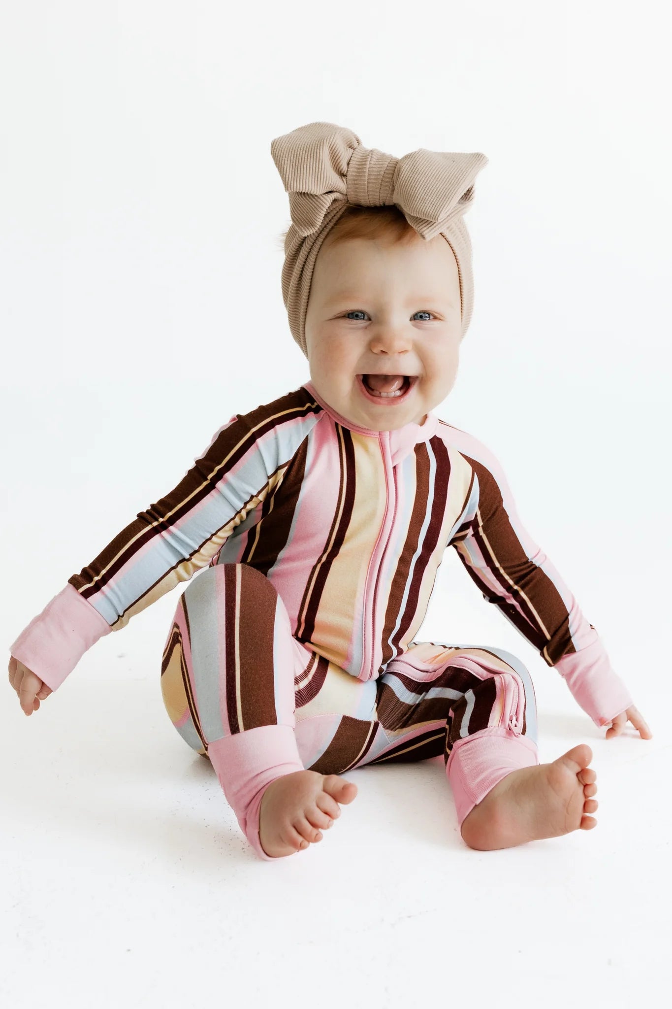 In My Jammers Capri Stripe Zipper Romper