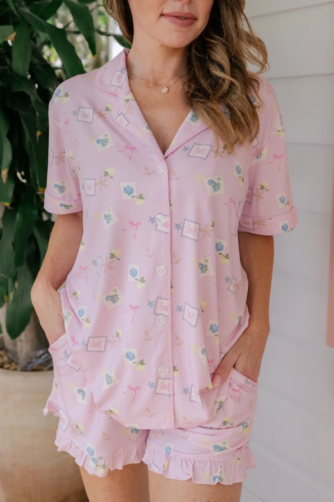 In My Jammers Little Coastal Notes Women's Short Set