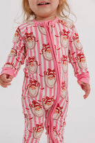 IN MY JAMMERS Pink Santa Claus Lane Zipper Romper