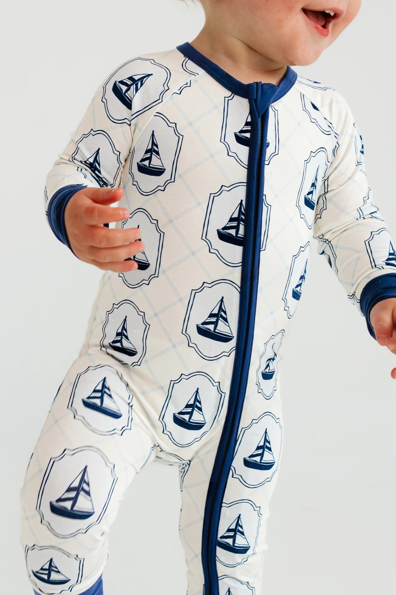 In My Jammers Summer Sail Zipper Romper