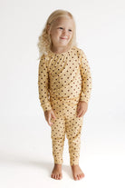 In My Jammers Yellow and Brown Polka Dot Two Piece Set