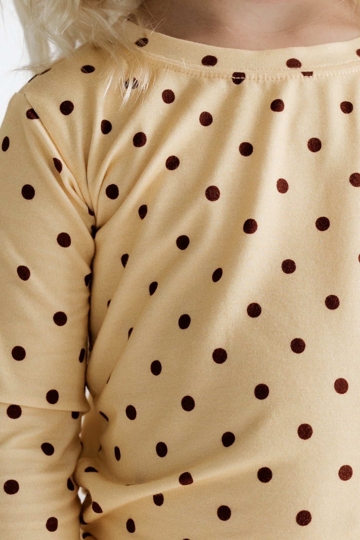 In My Jammers Yellow and Brown Polka Dot Two Piece Set