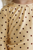 In My Jammers Yellow and Brown Polka Dot Two Piece Set