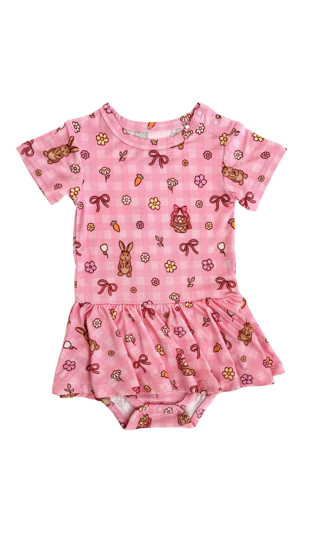 in my jammers Pink Gingham Bunny Bubble