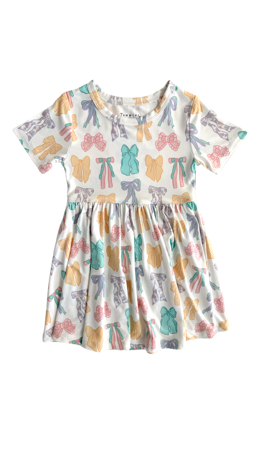 in my jammers Easter Bows Short Sleeve Twirl Dress