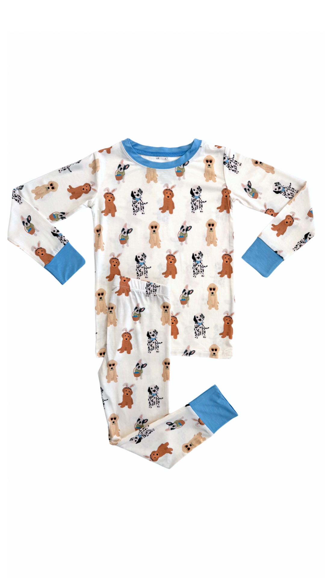 in my jammers Blue Easter Pups Two Piece Set