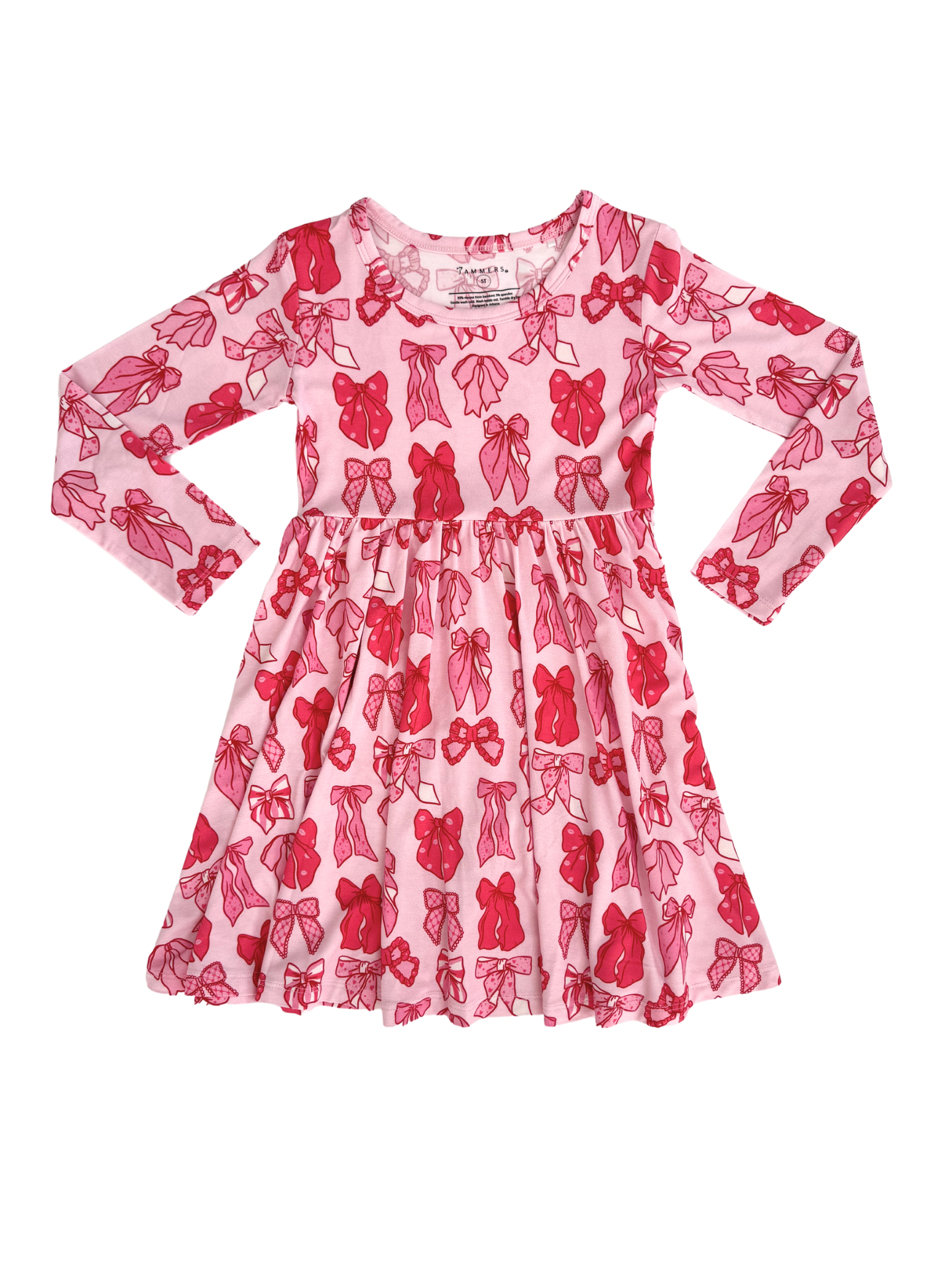 in my jammers Valentine's Bow Long Sleeve Twirl Dress