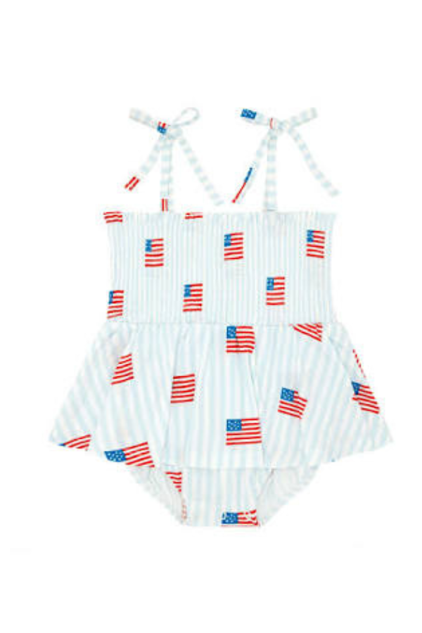 in my jammers All American Smocked Twirl Romper