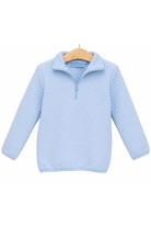 trotter street 1/4 Zip Quilted Pullover | Light Blue