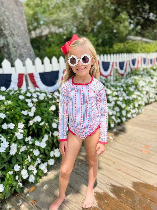 James and Lottie Leighton One Piece Rash Guard Swimsuit