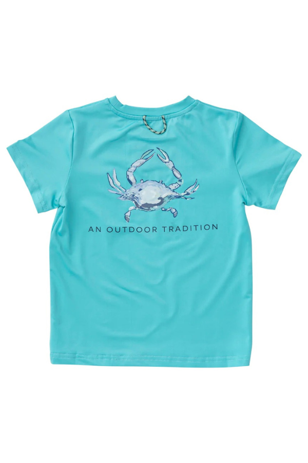 Boys Pro Performance Fishing Tee with Crab Art