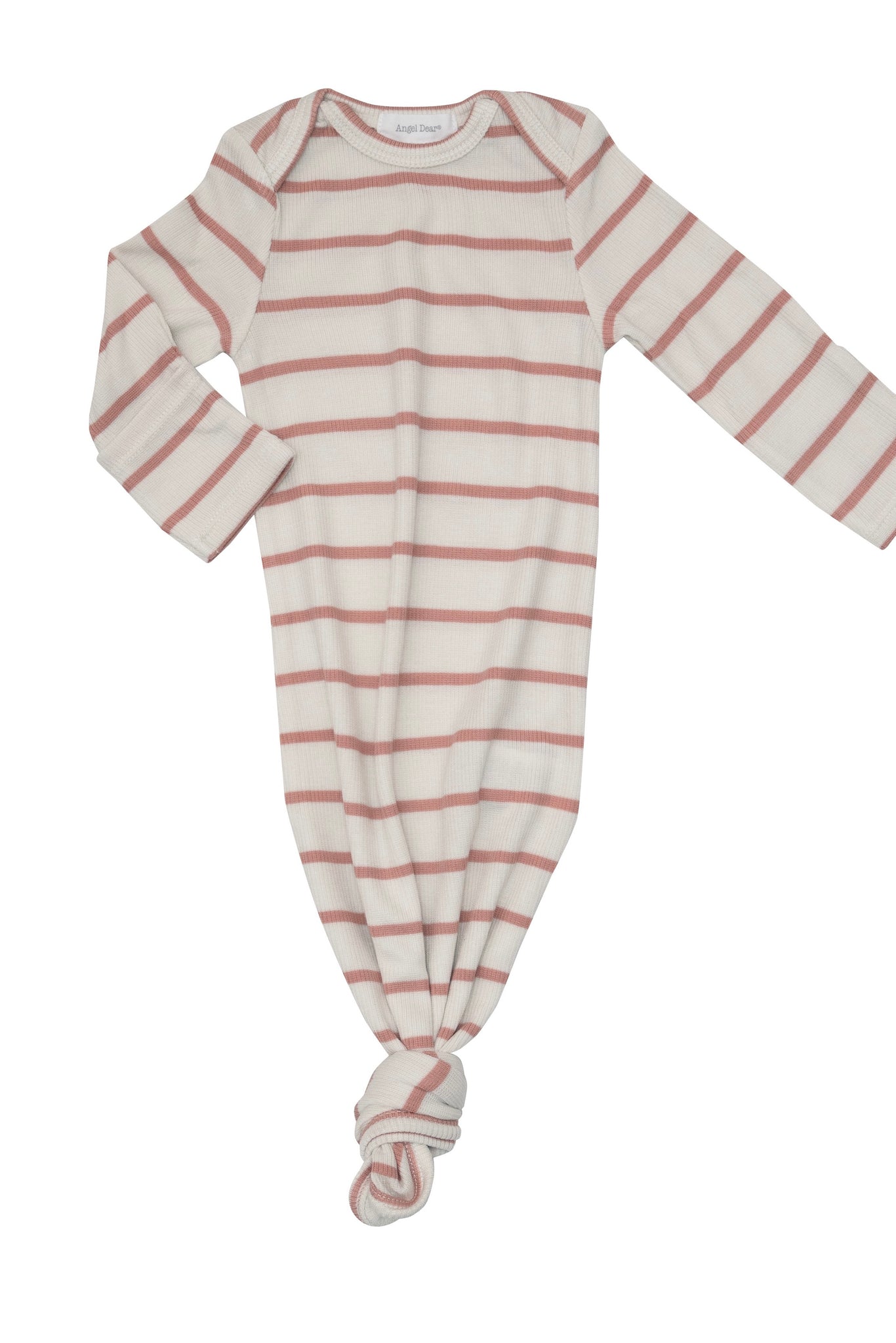 angel dear rose tan rib stripe knotted gown