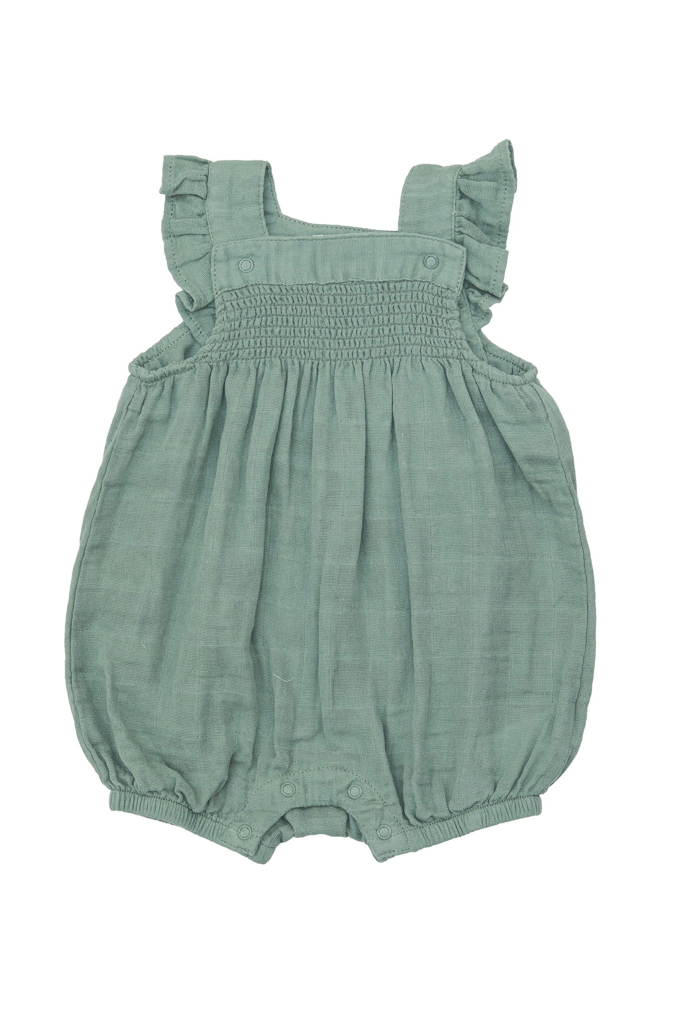 angel dear solid muslin fern smocked overall shortie