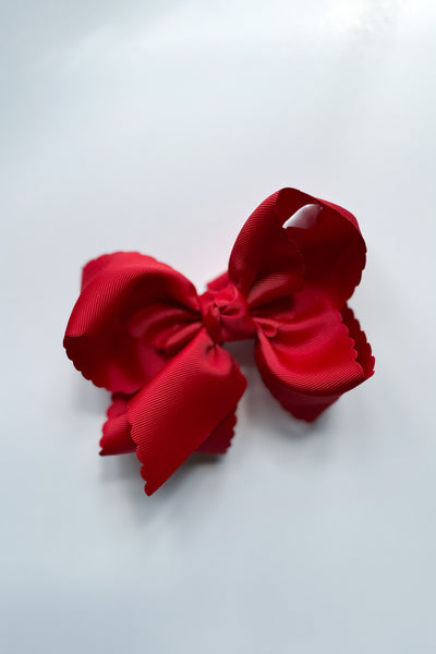 XL Scalloped Bow | Red